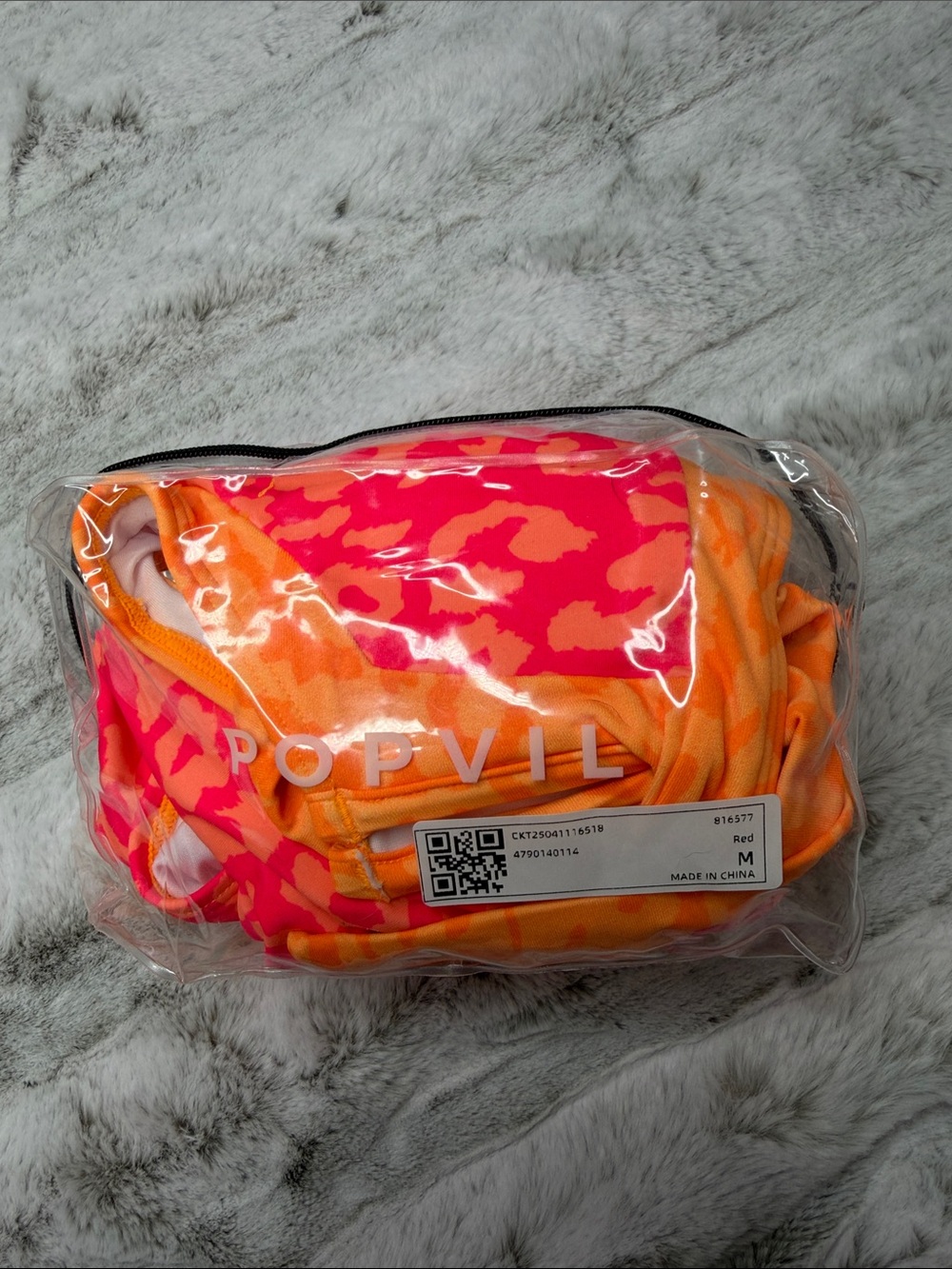 Neon Pink & Orange V‑Neck High Waist Bikini - Picture 8 of 8